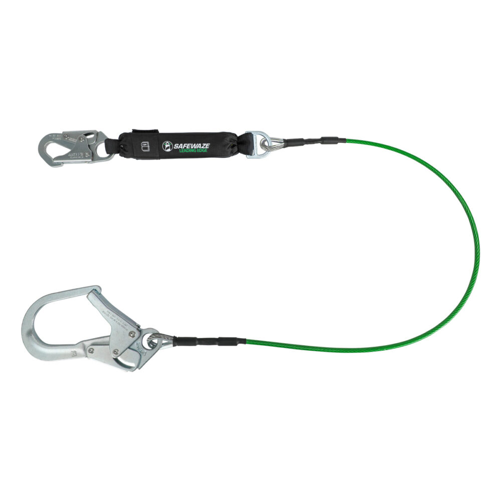 Leading Edge 6′ Energy Absorbing Lanyard: Rebar Hook Safewaze
