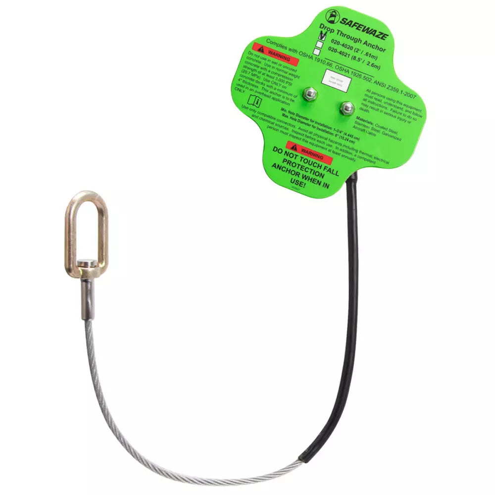 Drop-Through Cable Anchor 020-4020 Safewaze 2'