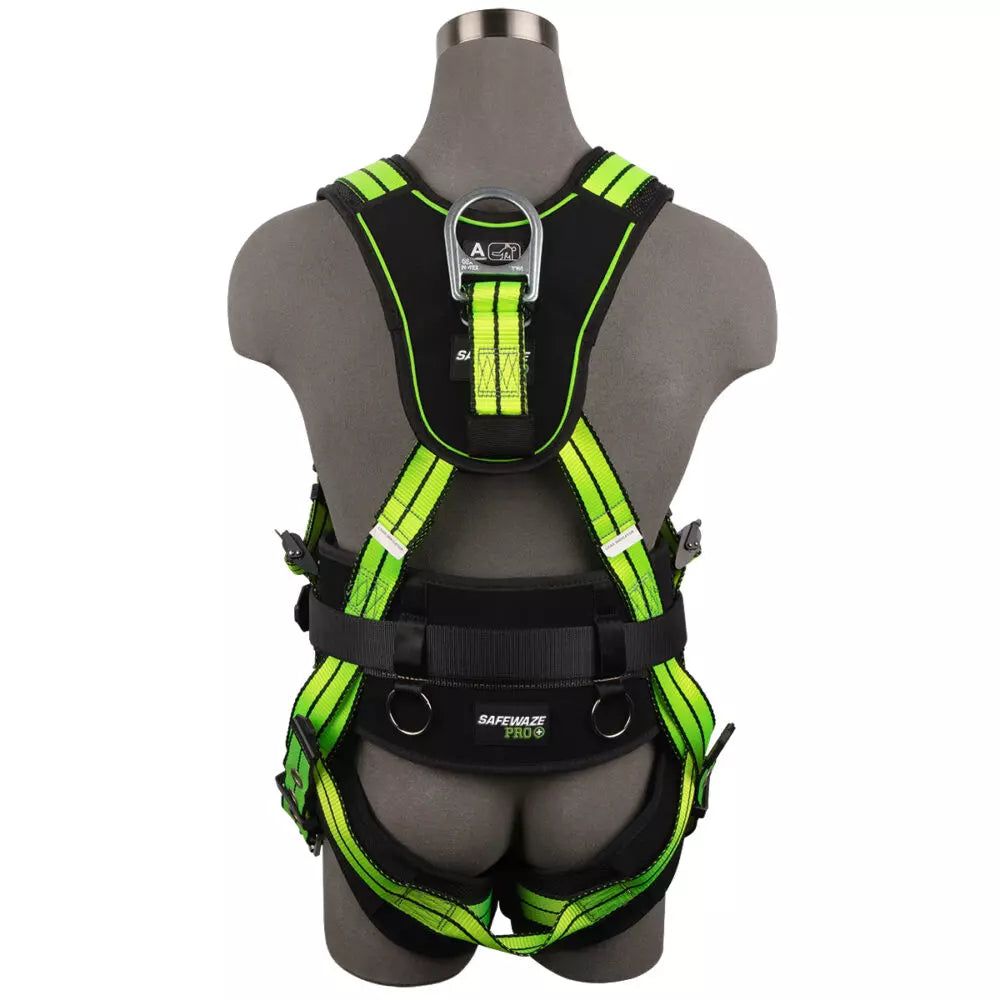 PRO+ Construction Harness: 1D, QC Chest, TB Legs Safewaze
