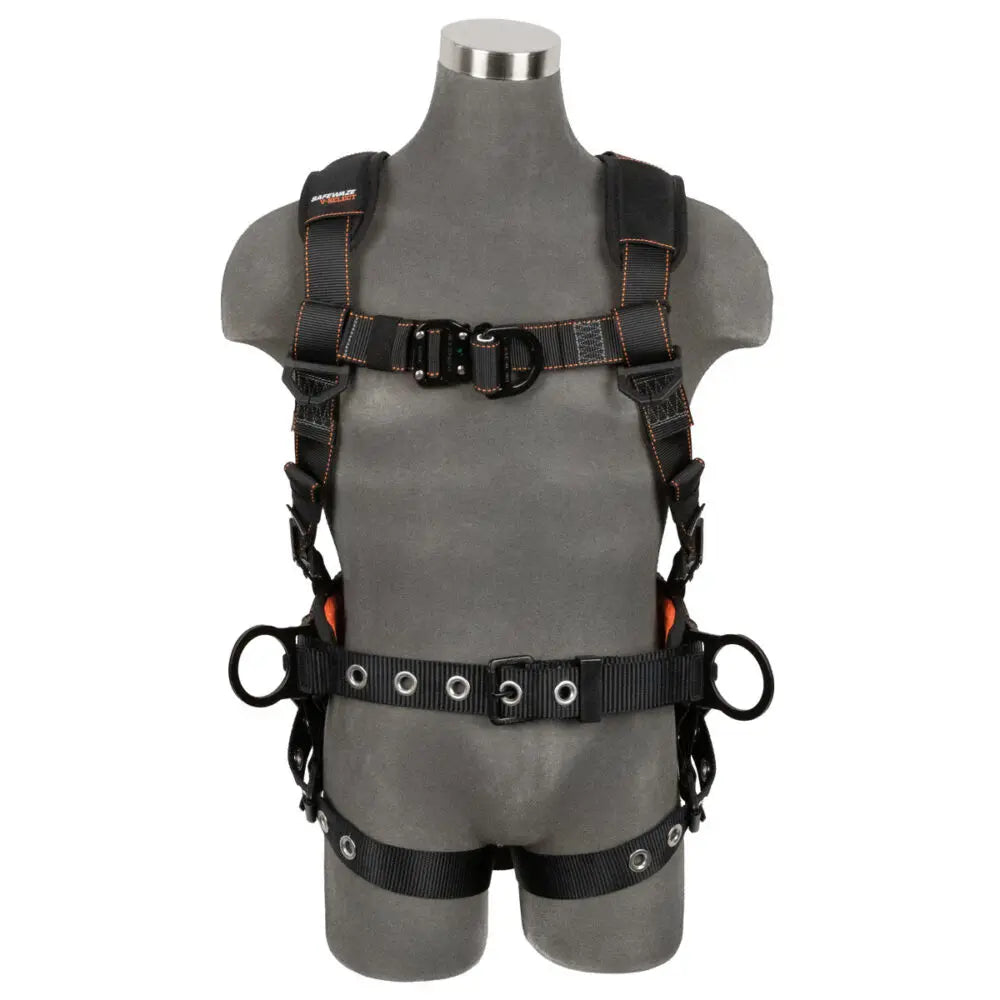 V-Select Construction Harness: 3D, QC Chest, FD, TB Legs Safewaze