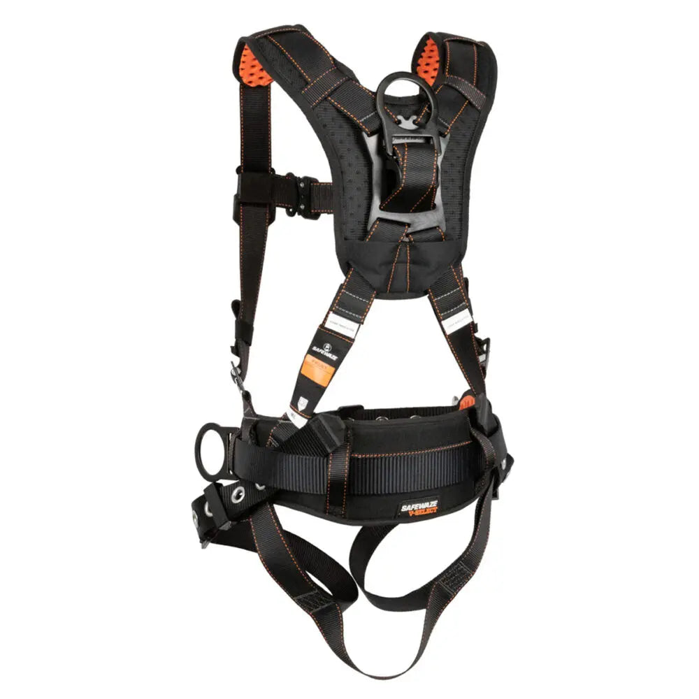 V-Select Construction Harness: 3D, QC Chest, TB Legs Safewaze