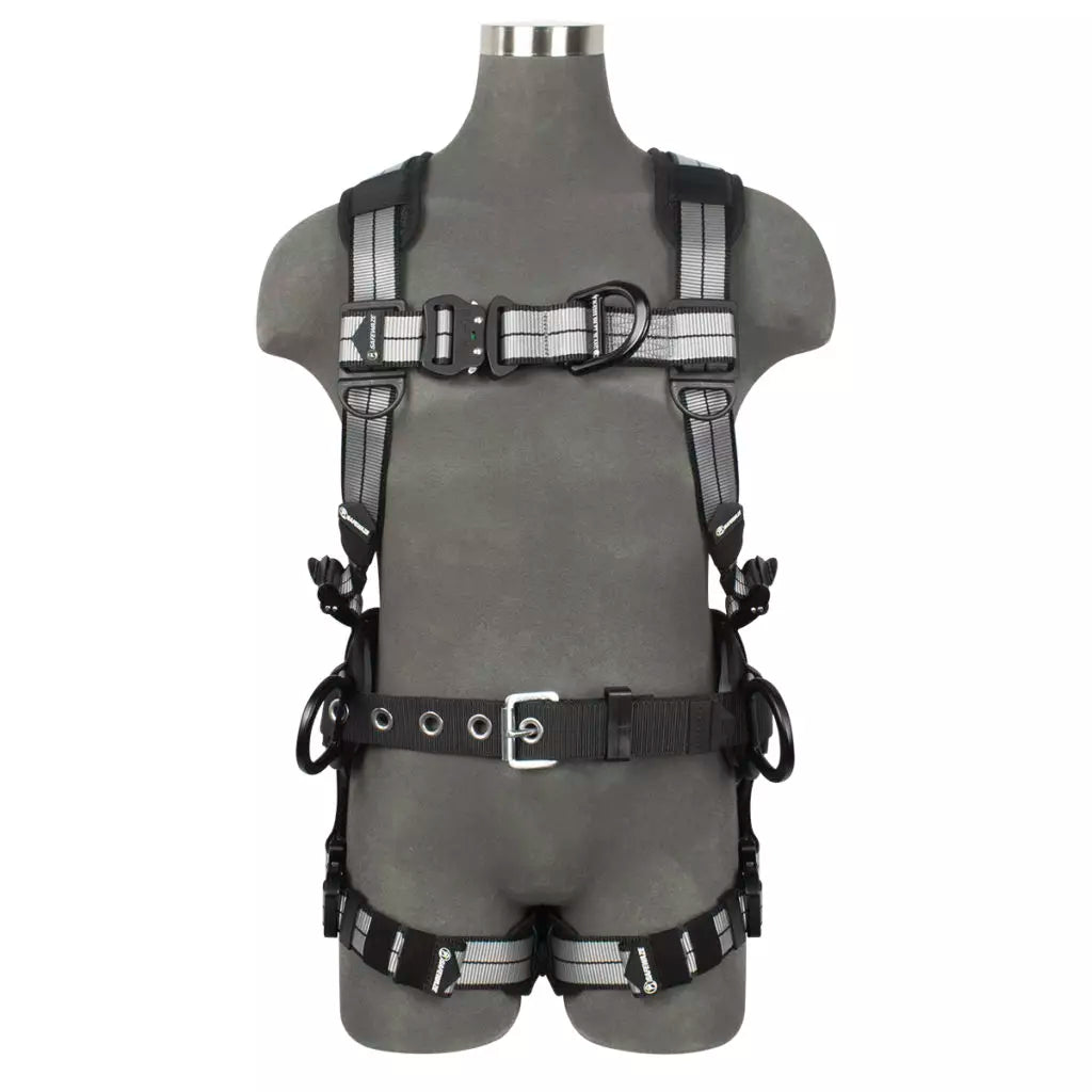 PRO+ Slate Construction Harness: Alu 3D, Alu QC Chest, Alu FD, Alu QC Legs Safewaze