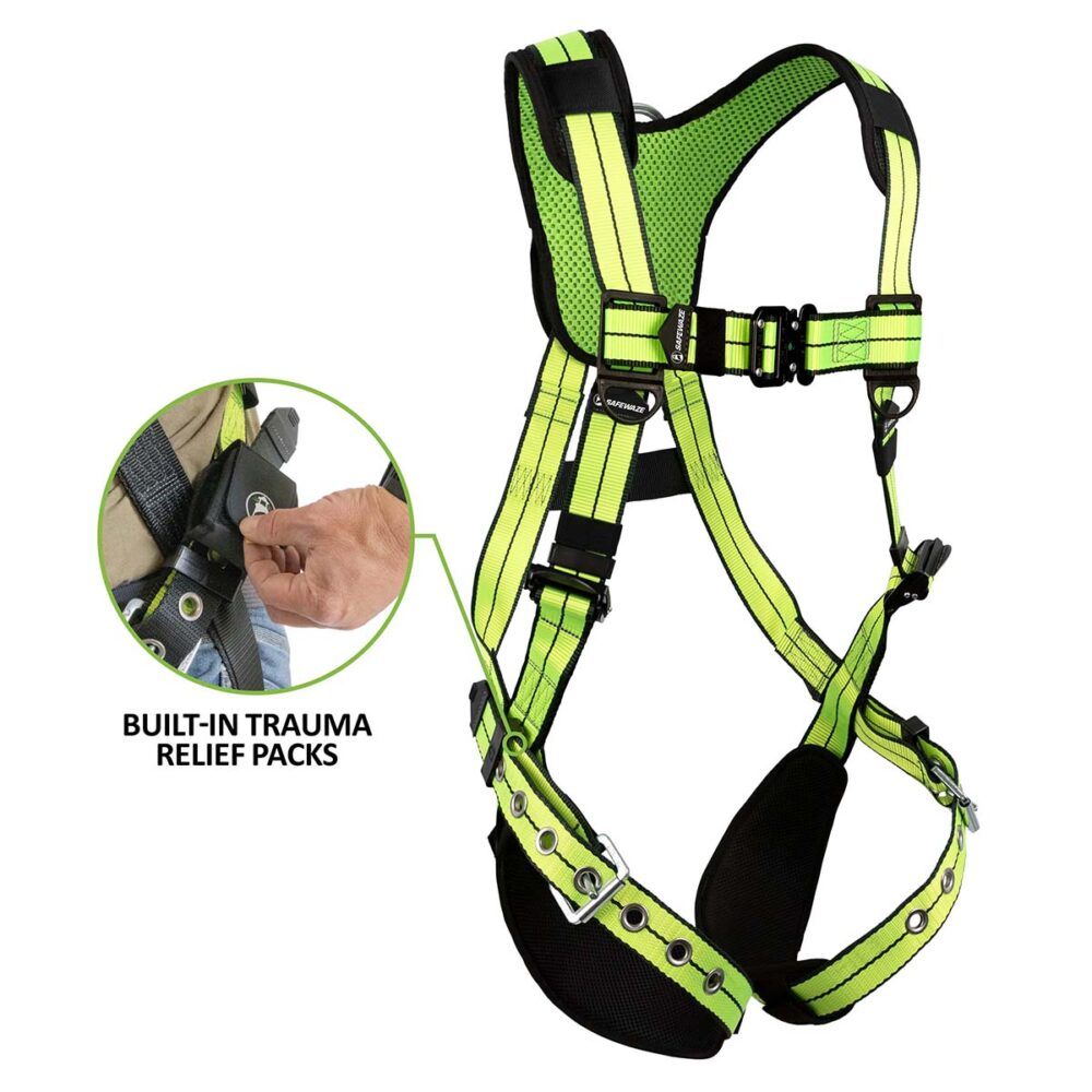 PRO+ Full Body Harness: 1D, QC Chest, TB Legs, Trauma Relief Safewaze