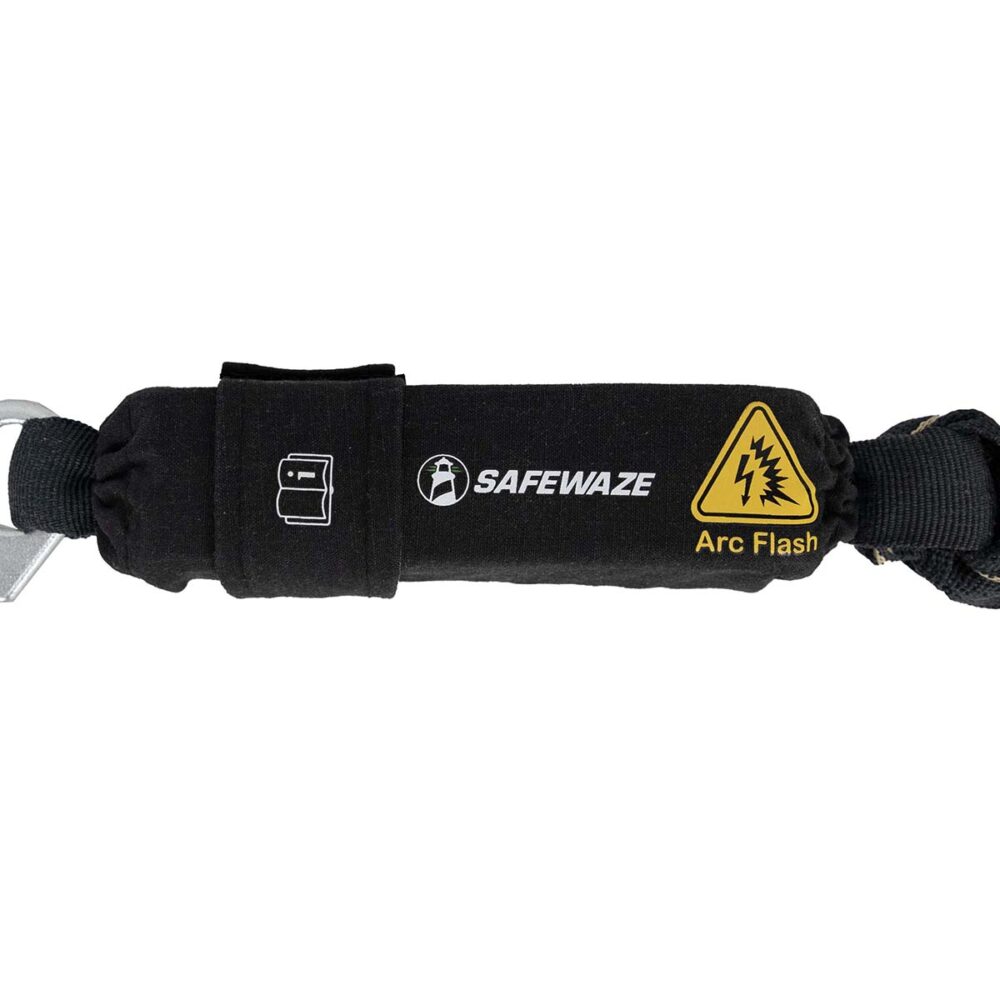 Arc Flash 6′ Energy Absorbing Lanyard: 12’FF, Aramid, Dual Leg, Tower Rebar Hook Safewaze