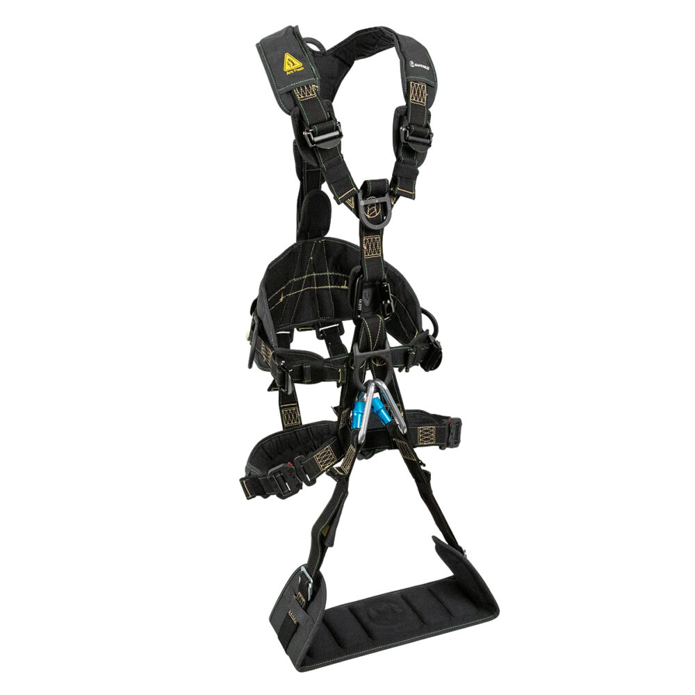 Arc Flash Wind & Tower Harness: 5D, Removable Seat, QC Legs Safewaze