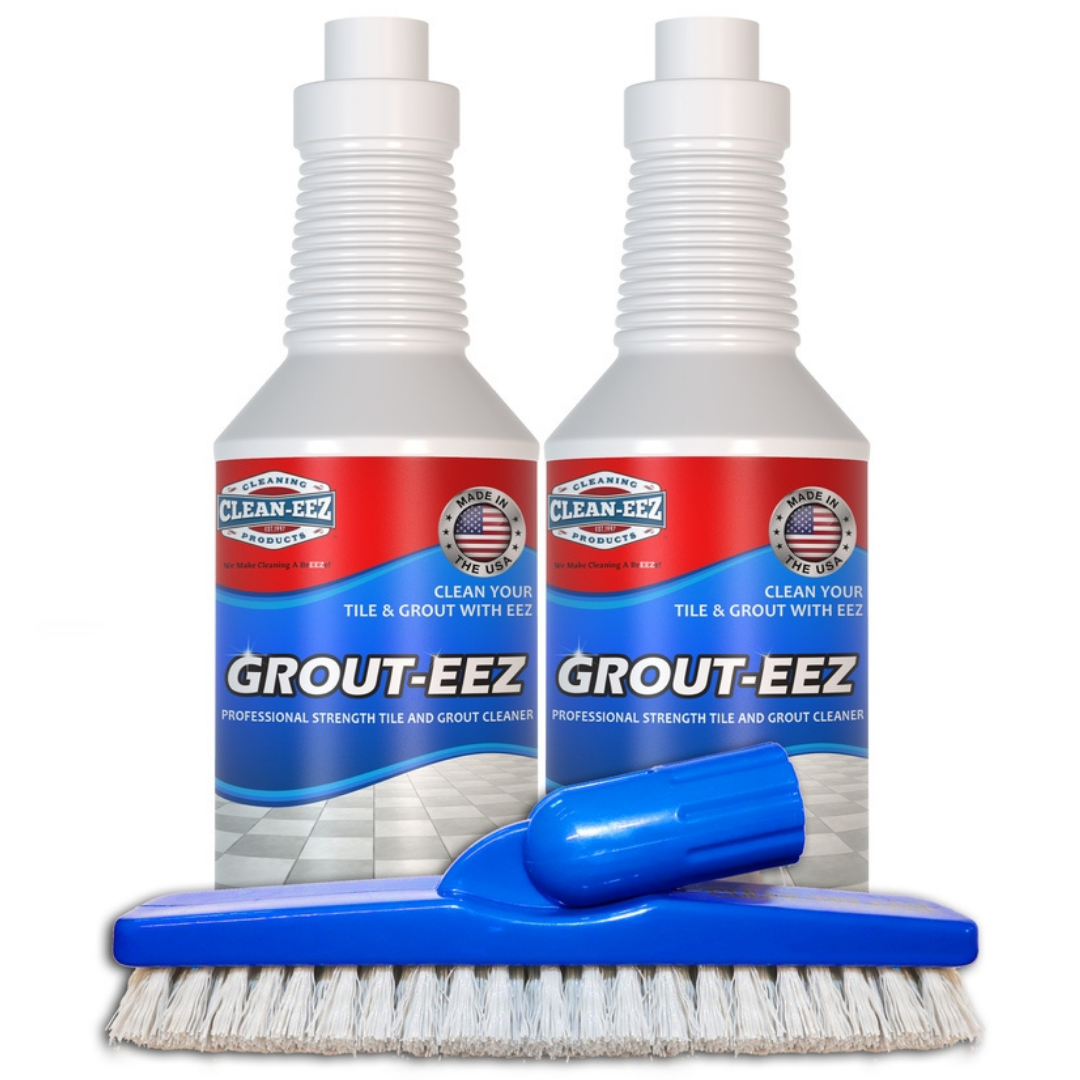 Grout-eez 2 Bottle Kit With FREE Stand Up Grout Brush 32oz Clean-eez