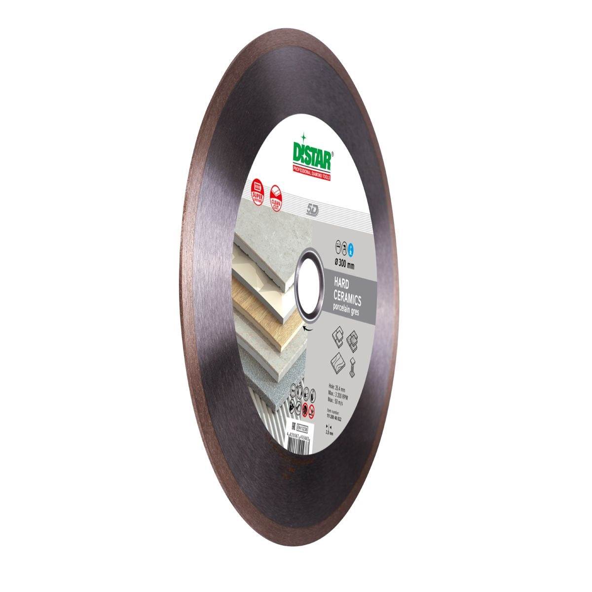 Diamond Cutting Blade 1A1R Hard Ceramics 14" Distar