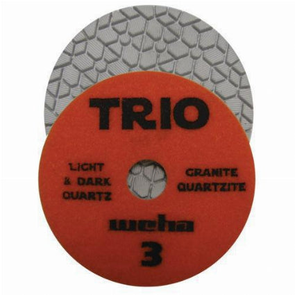 Weha Trio 3 Step Diamond Polishing Pads Wet Dry for Granite Marble & Quartz 13343 Weha Step3