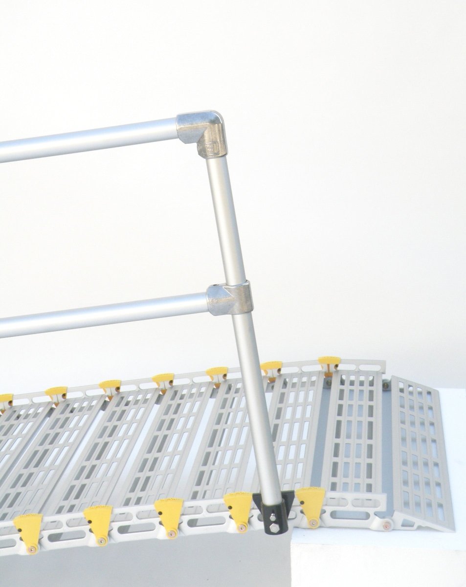 26" Wide Modular Ramp System with Straight End Handrails Roll-A-Ramp
