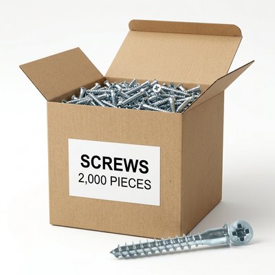 LOK WOOD SCREWS - POZI FLAT WITH NIBS COARSE - Box of 2000 Daggerz