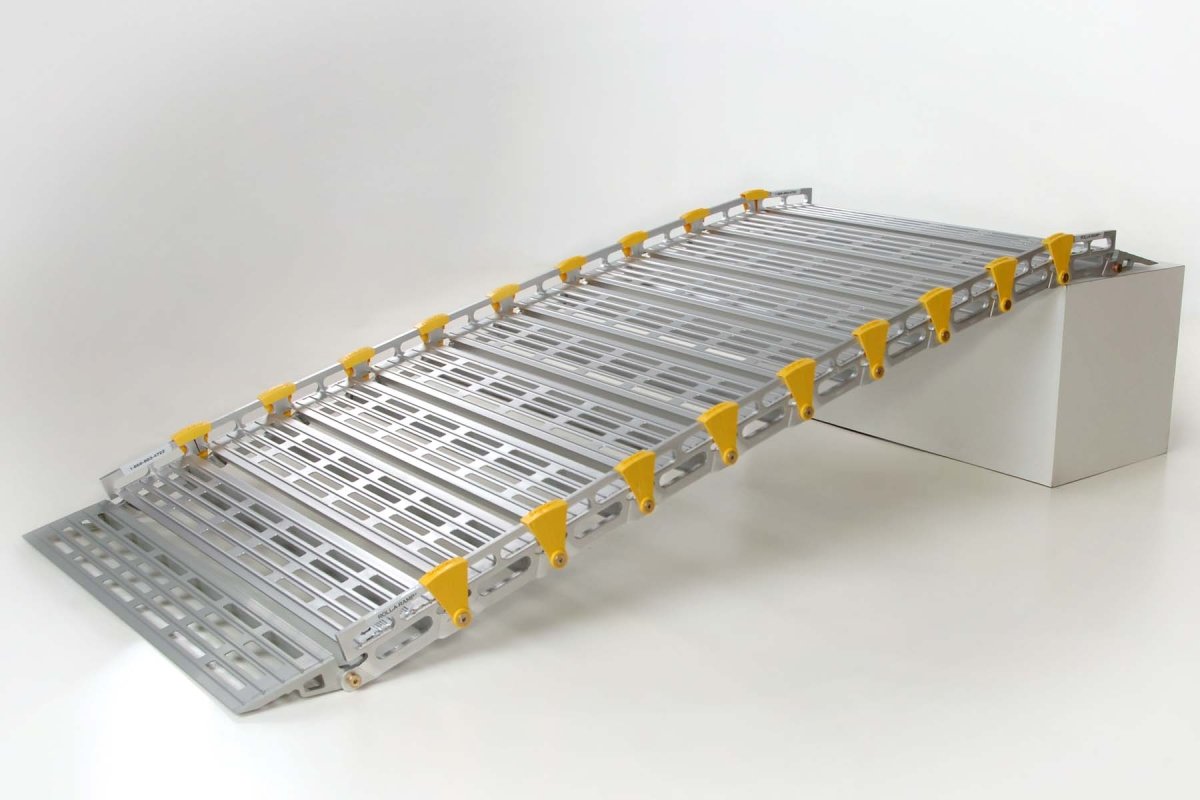 30" Wide Modular Ramp System with Loop End Handrails Roll-A-Ramp