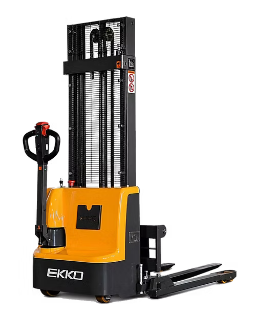 Full Powered Electric Straddle Stacker - German AC Motor with 3,000 lb Capacity at 145.67" Lift Height EKKO