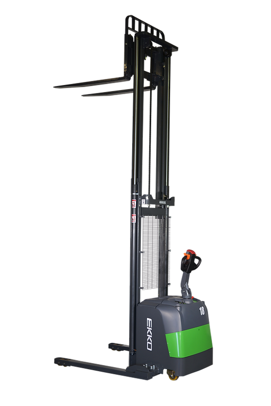 Lithium Straddle Stacker EB18C with Lithium Batter and 145" Lift Height EKKO