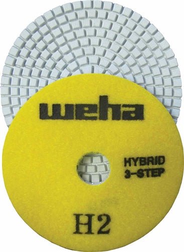 4" Weha 3 Step Hybrid Diamond Polishing Pad Set of 3 Weha