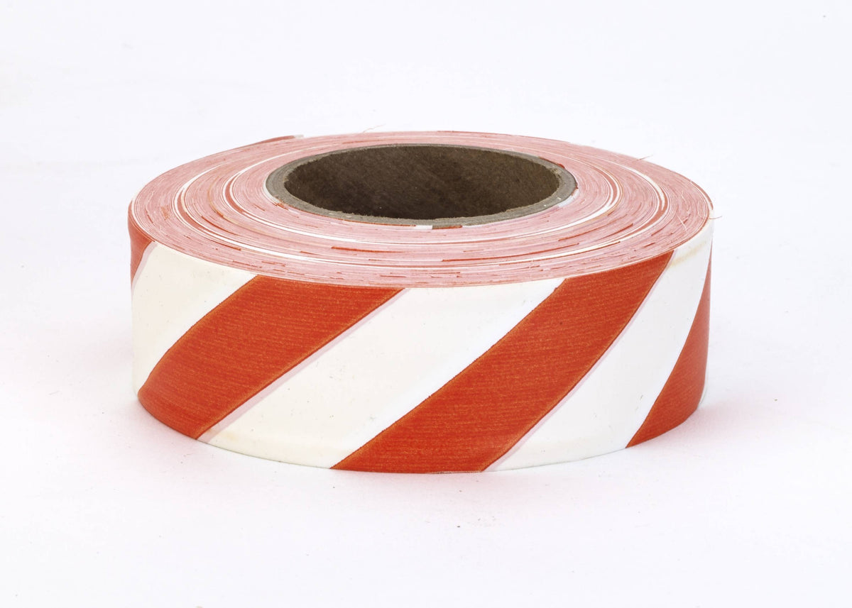 Flagging Tape - Ultra Standard (144 Rolls) 16002-245-1875 Mutual Industries Orange/White Stripe