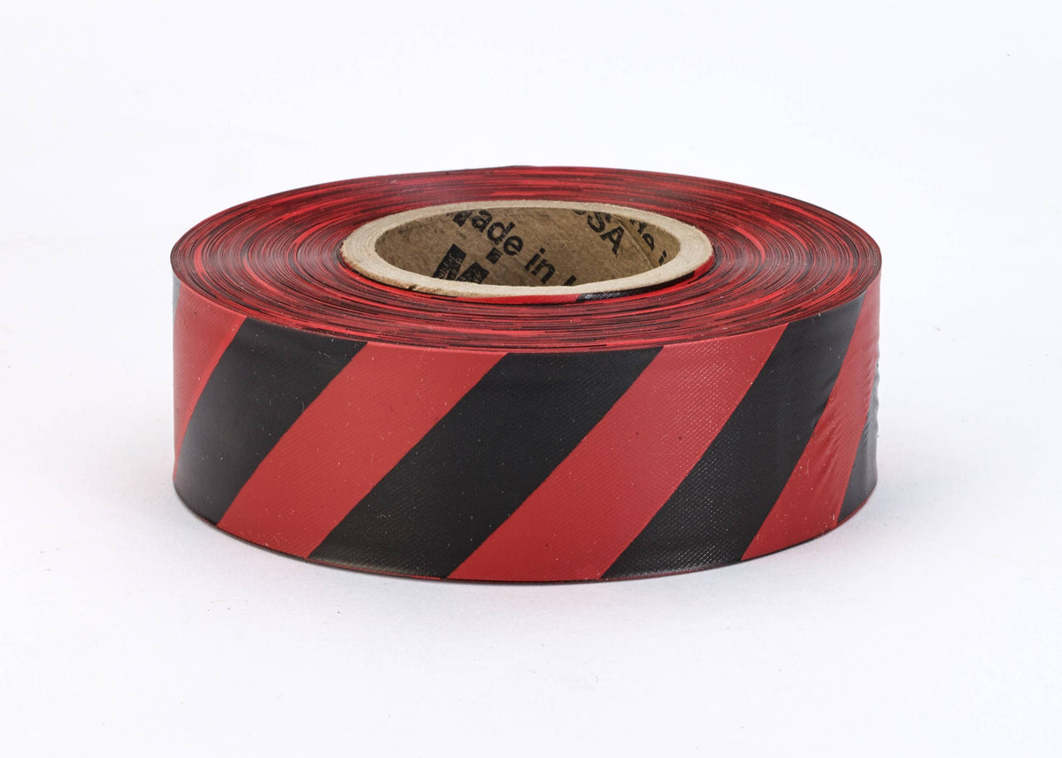 Flagging Tape - Ultra Standard (144 Rolls) 16002-7991-1875 Mutual Industries Red/Black Stripe
