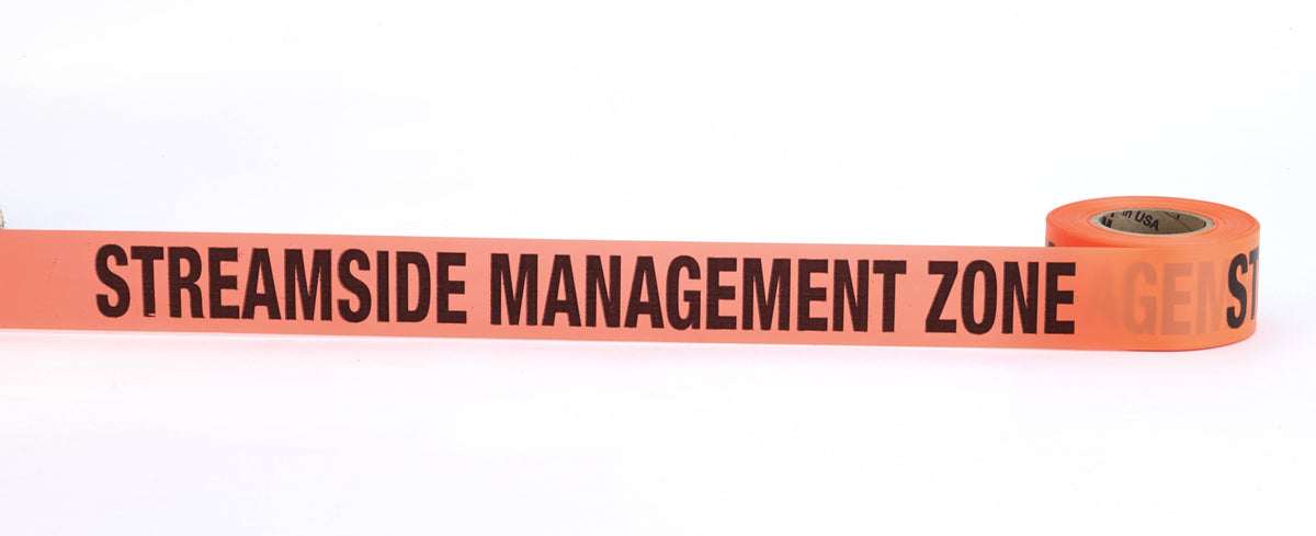 Flagging Tape - Printed (108 Rolls) 16003-445-0 Mutual Industries Glo Orange Streamside Mgmt Zone