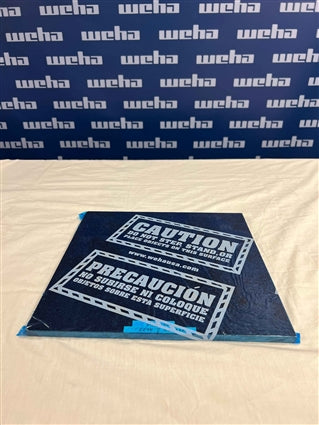 Blue Countertop Protective Film - Caution Marked Weha