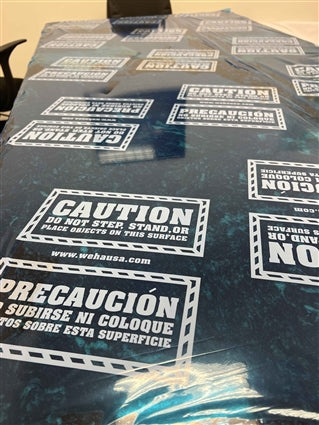 Blue Countertop Protective Film - Caution Marked Weha