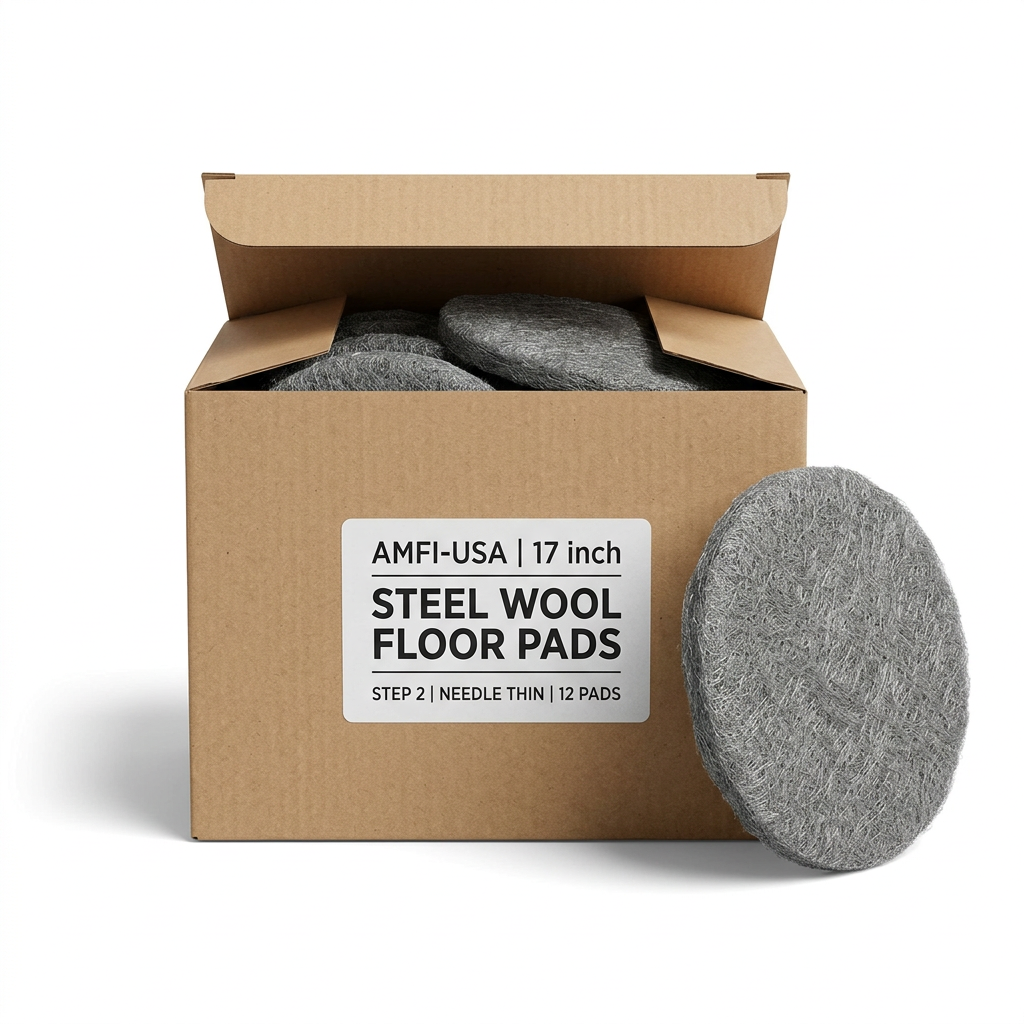 Amfi-USA 17" Diameter Steel Wool Floor Pads