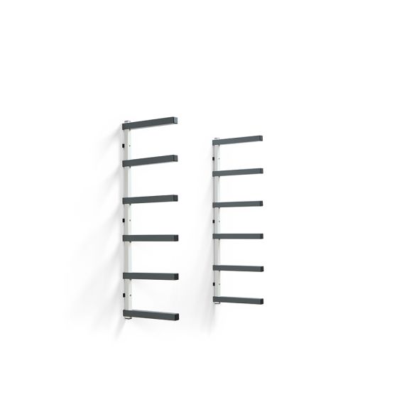 6-Level Lumber Storage Rack – White and Gray Bora