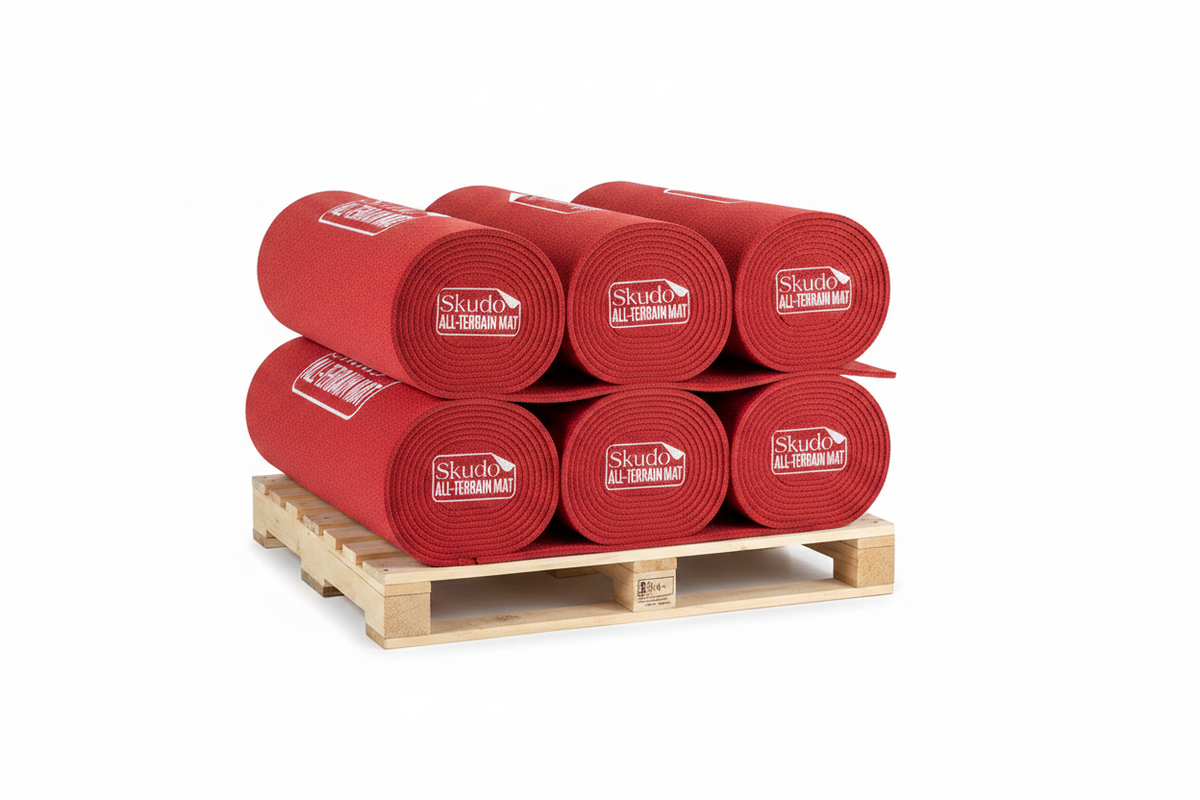 All-Terrain Mat - Pallet of 6 Units AT-3KT-3.3-33-RED-logo - Pallet Skudo Red