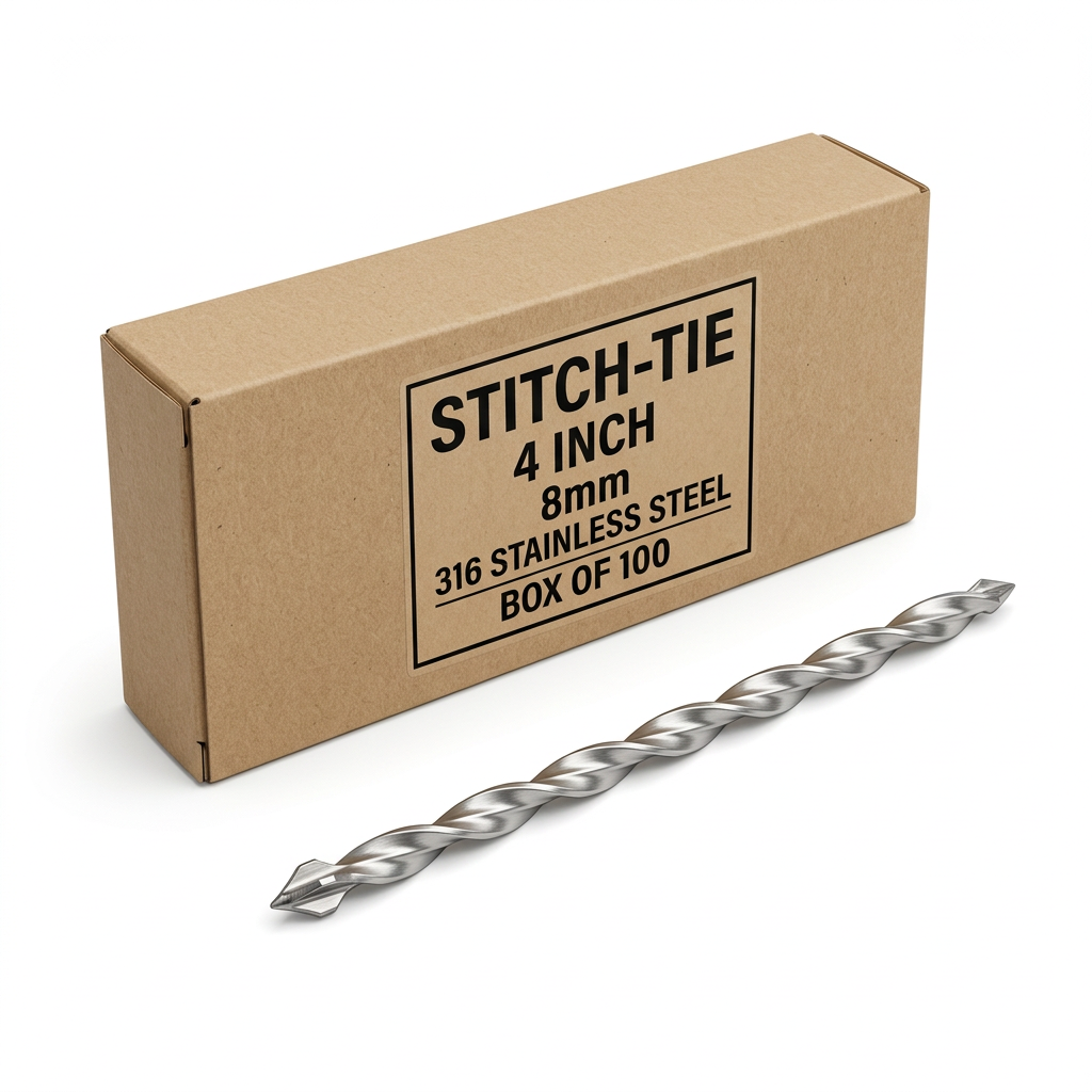 Stitch-Tie Stainless Steel Masonry Pinning Solution - Box of 100 (8mm)