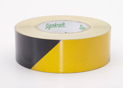 Reflective Hazard Stripe Tape 17798-9141-2000 Mutual Industries Black/Yellow 2" x 50YD