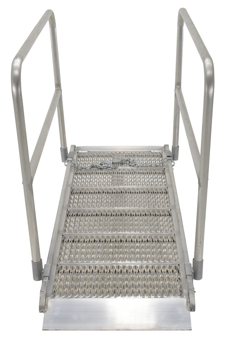 Aluminum Grip-Strut Walk Ramps AWR-G-28-6A-HR Vestil With Railings 29-3/8" 73-1/4"