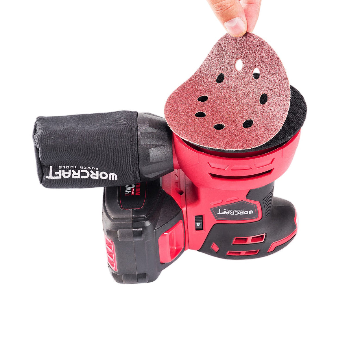 WorCraft 20V Cordless Random Orbital Sander Kit with 2.0Ah Battery Options & Charger