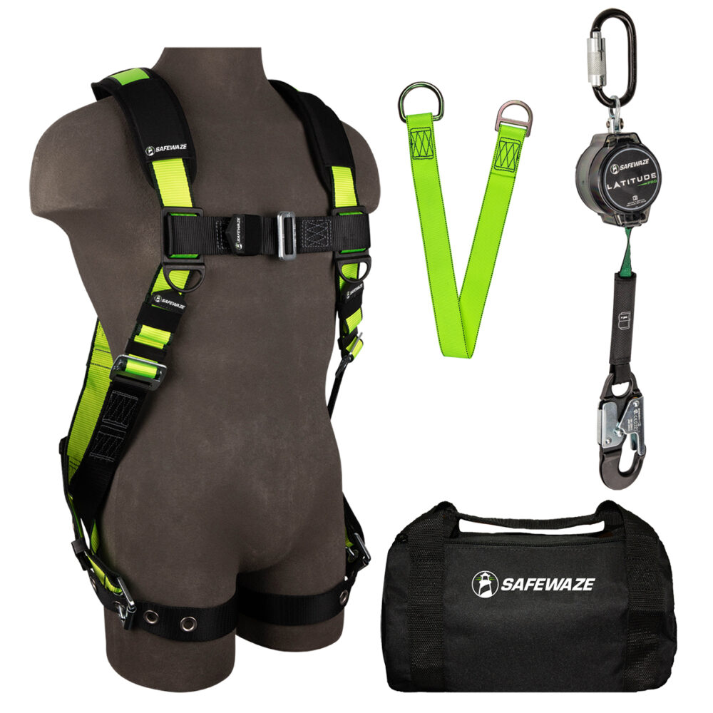 PRO Bag Combo: FS185 Harness, 018-5009 SRL, FS811-3 Anchor, FS8125 Bag Safewaze