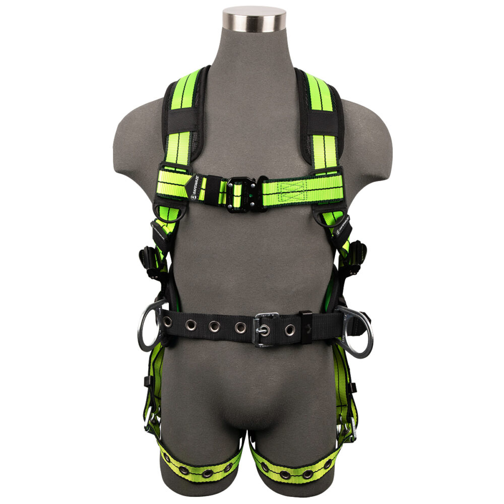 PRO+ Construction Harness: 3D, QC Chest, TB Legs Safewaze