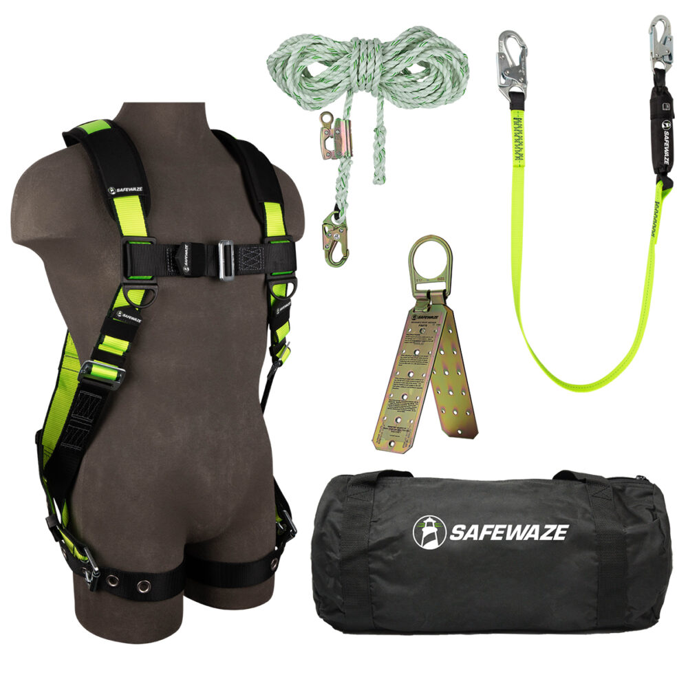 PRO Bag Roof Kit: FS185 Harness, FS700-50GA VLL, FS560 Lanyard, FS870 Anchor, FS8150 Bag Safewaze
