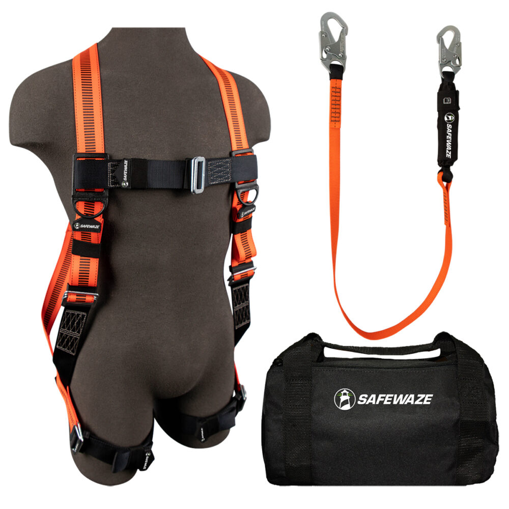 V-Line Bag Combo: FS99280-E Harness, FS88560-E Lanyard, FS8125 Bag Safewaze