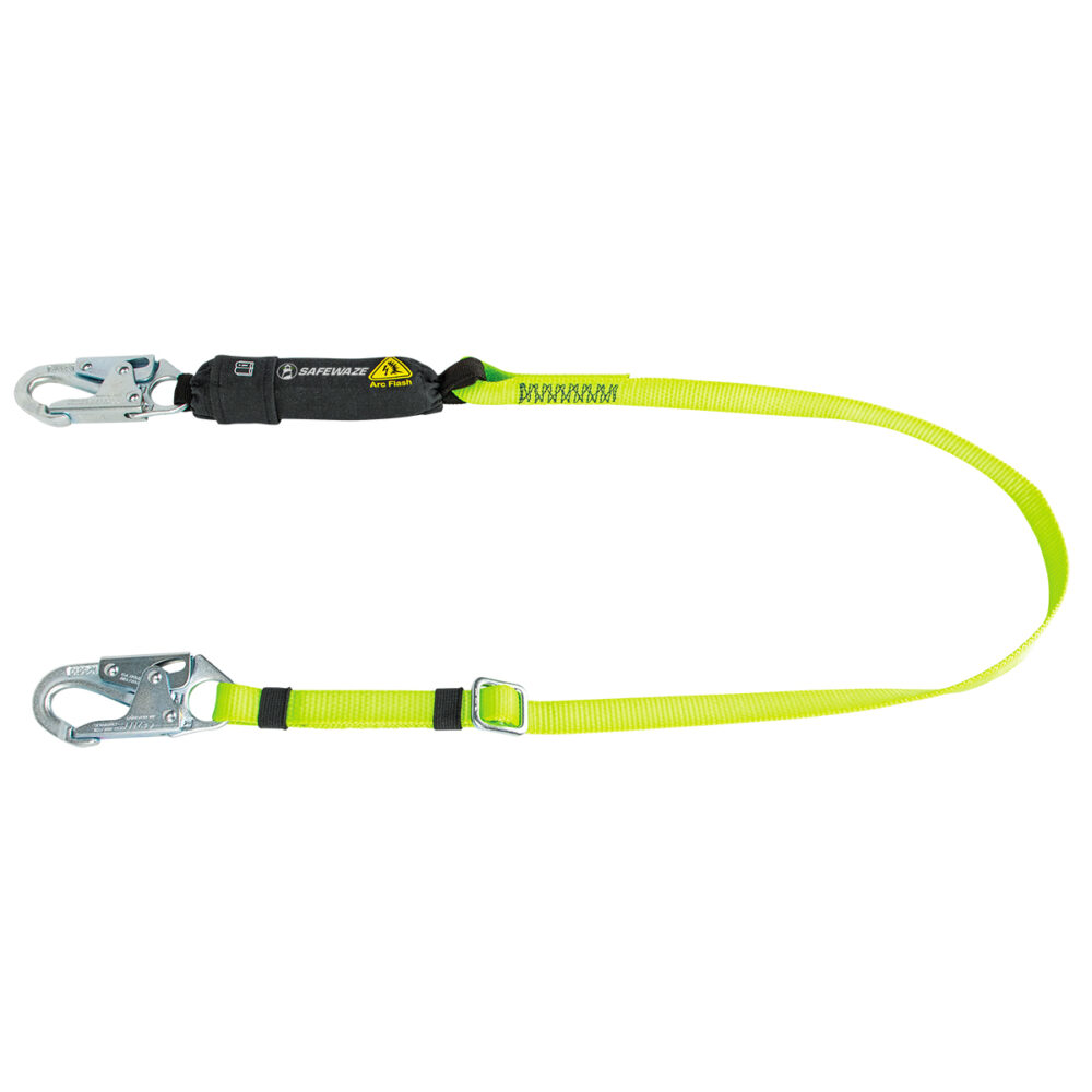 Arc Flash 4′-6′ Adjustable Energy Absorbing Lanyard: Snap Hook Safewaze