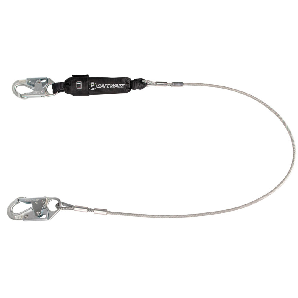 PRO 6′ Cable Energy Absorbing Lanyard: Snap Hook Safewaze