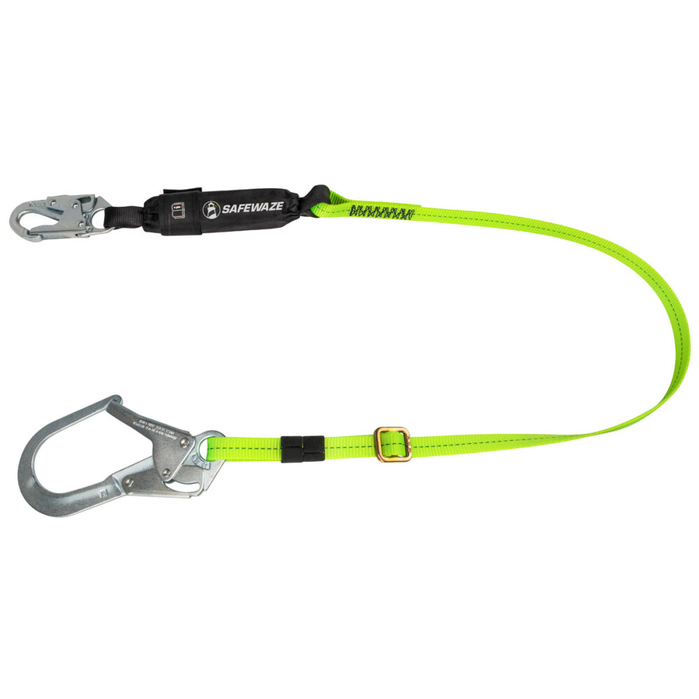 PRO 4′-6′ Adjustable Energy Absorbing Lanyard: Rebar Hook Safewaze