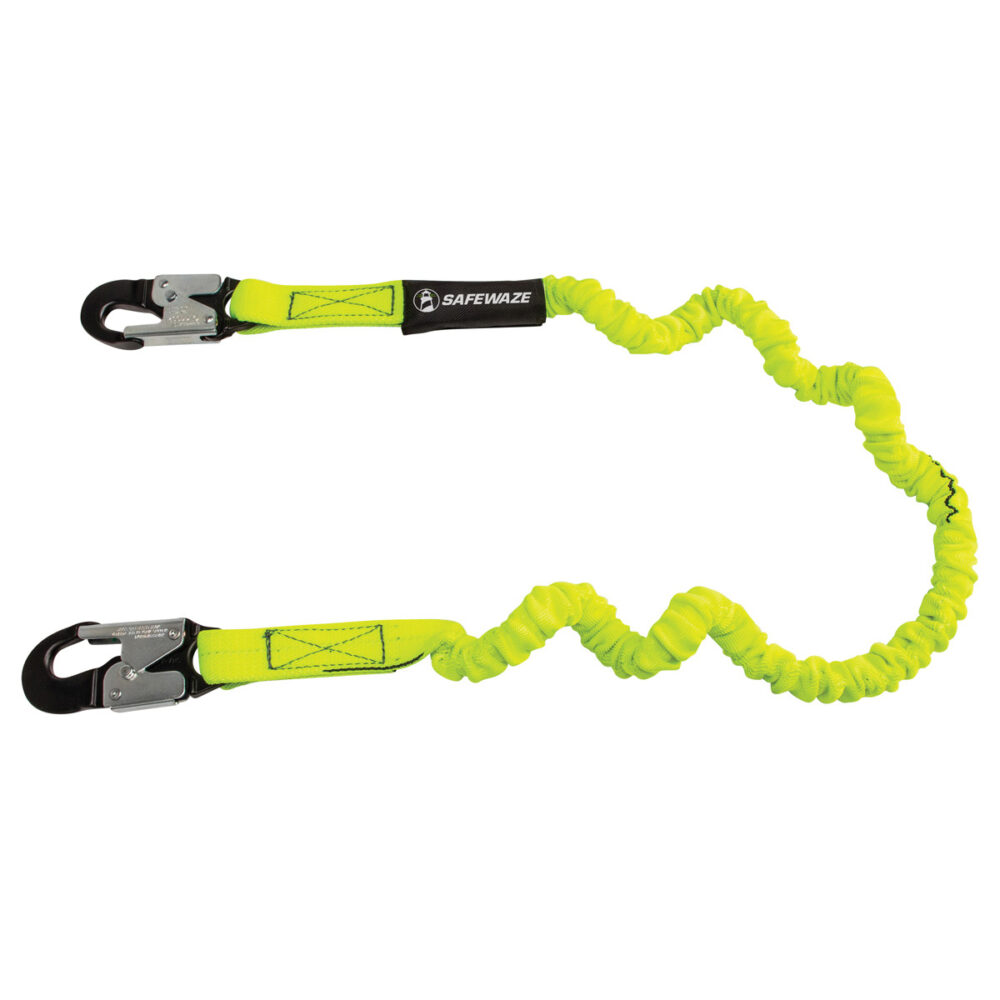 PRO 6′ Stretch Internal Energy Absorbing Lanyard: Alu Snap Hook Safewaze