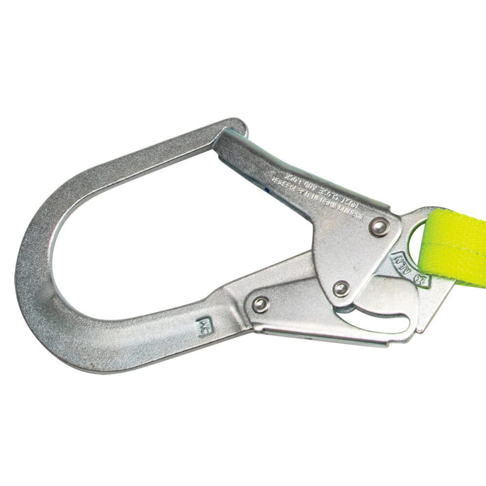 PRO 6′ Stretch Internal Energy Absorbing Lanyard: O-Ring, Rebar Hook Safewaze