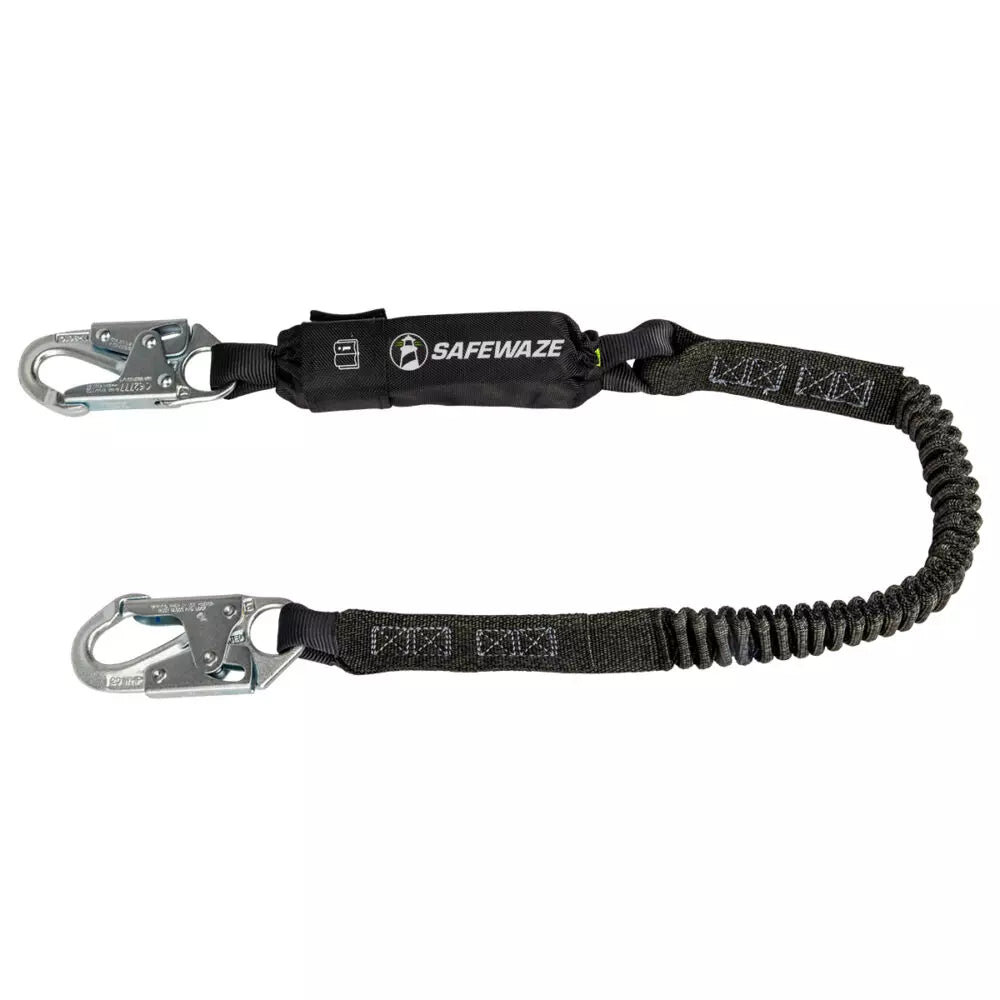 PRO 6′ Stretch Energy Absorbing Lanyard: 12′ FF, Snap Hook Safewaze
