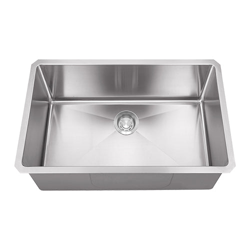 18g Micro Radius 30×18 Single Bowl Undermount Stainless Steel Kitchen Sink Dakota Sinks