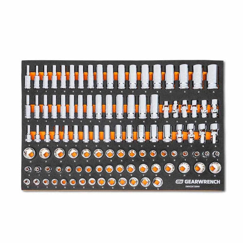 GearWrench MEGAMOD358 358 Piece MEGAMOD Metric Mechanics Tool Set in Modular Foam Trays with Rolling Cabinet GearWrench