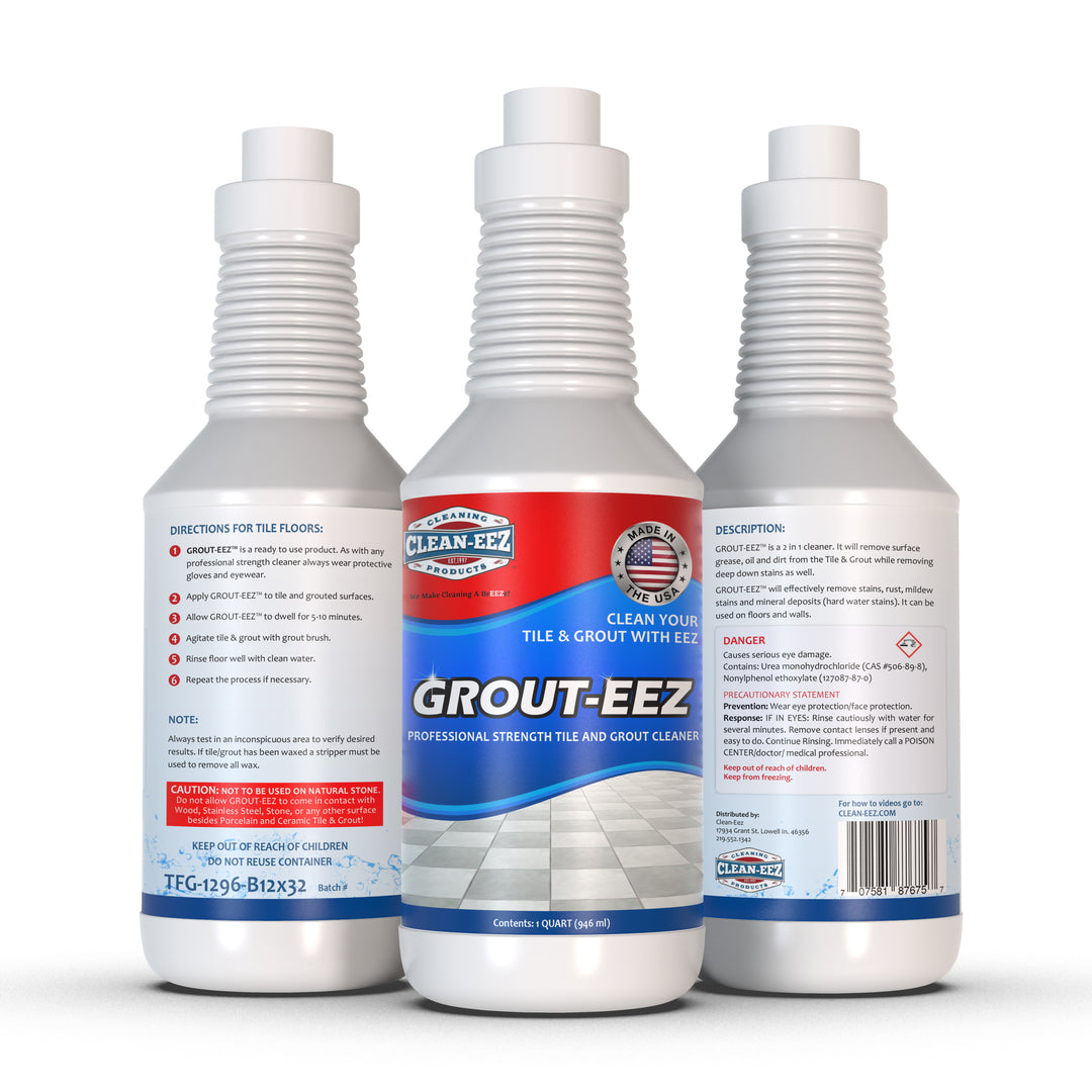 12 Quart Bottles Of Grout-eez With 2 Grout Brushes Clean-eez