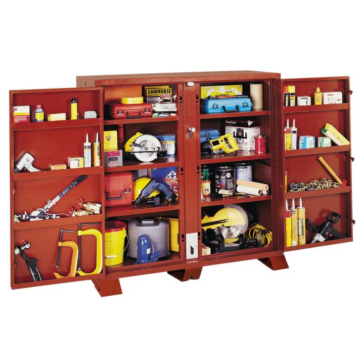 Heavy-Duty Jobsite Cabinet, 24" Deep Two Door Cabinet Crescent