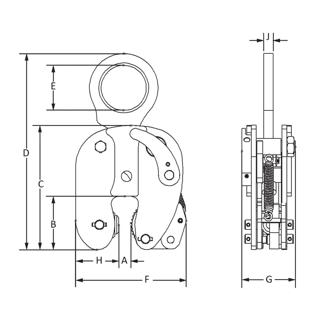 Caldwell Model J Vertical Lifting Clamp – Locking Type Caldwell