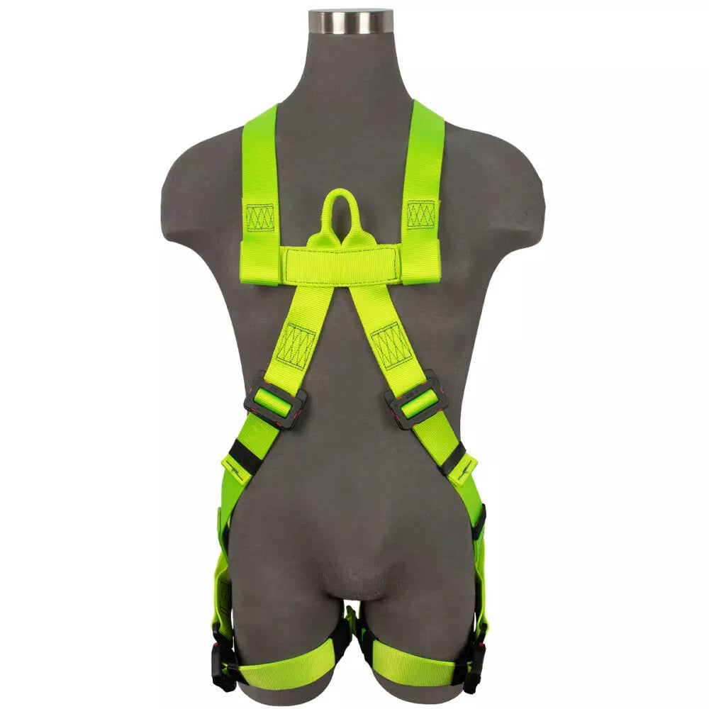 Arc Flash Full Body Harness: DE 1D, Soft Sternal Loop, DE MB Torso, DE QC Legs Safewaze