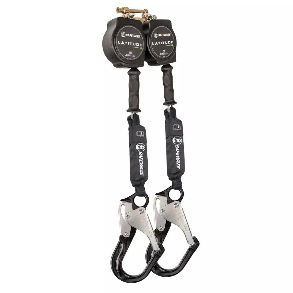 Latitude HD 10' Dual Cable SRL-P: SW-9012 BWB, Hooks SW8008-10-ALU-RBHDL Safewaze Alu Rebar Hook