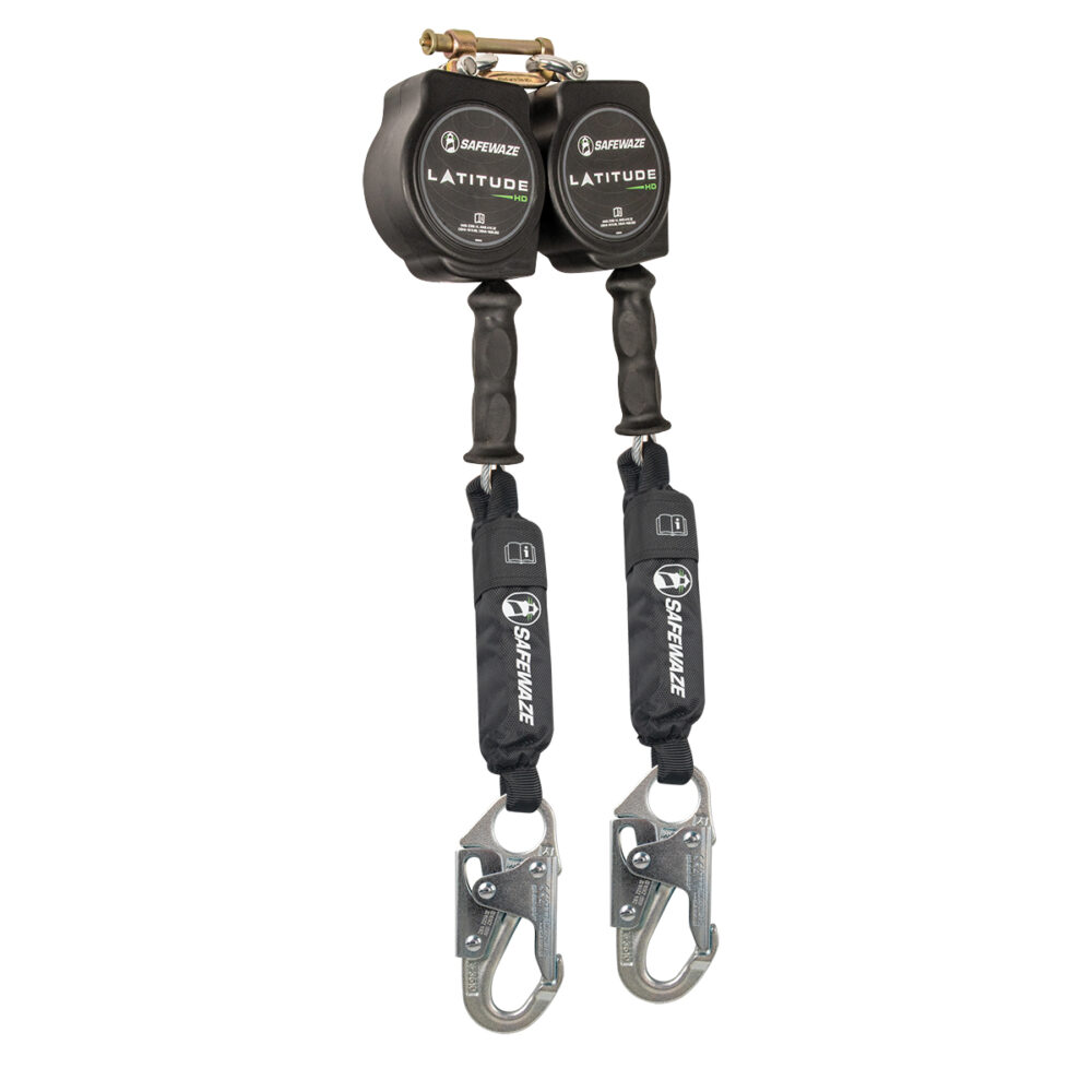 Latitude HD 10' Dual Cable SRL-P: SW-9012 BWB, Hooks SW8008-10-DL Safewaze Snap Hook
