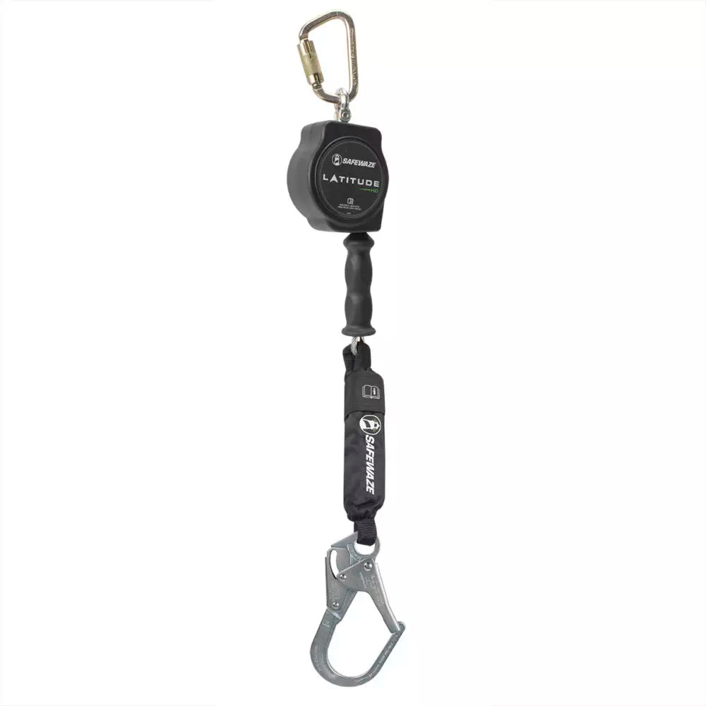Latitude HD 10' Single Cable SRL-P: Carabiner, Hook SW8008-10-RBH Safewaze Rebar Hook