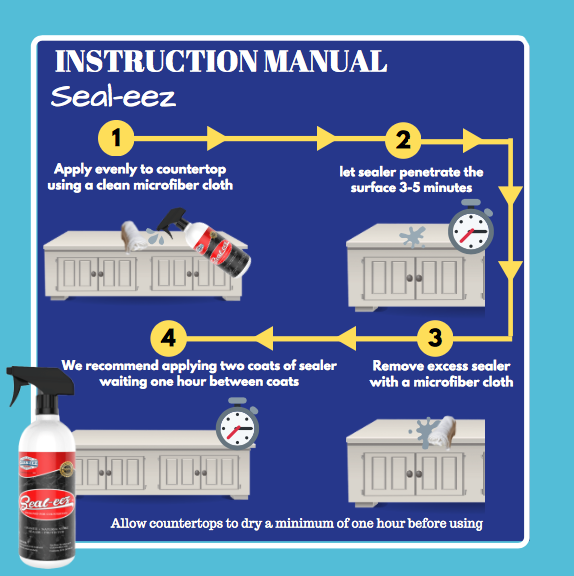Seal-eez Granite Sealer & Stone Counter Top Sealer 24oz Clean-eez